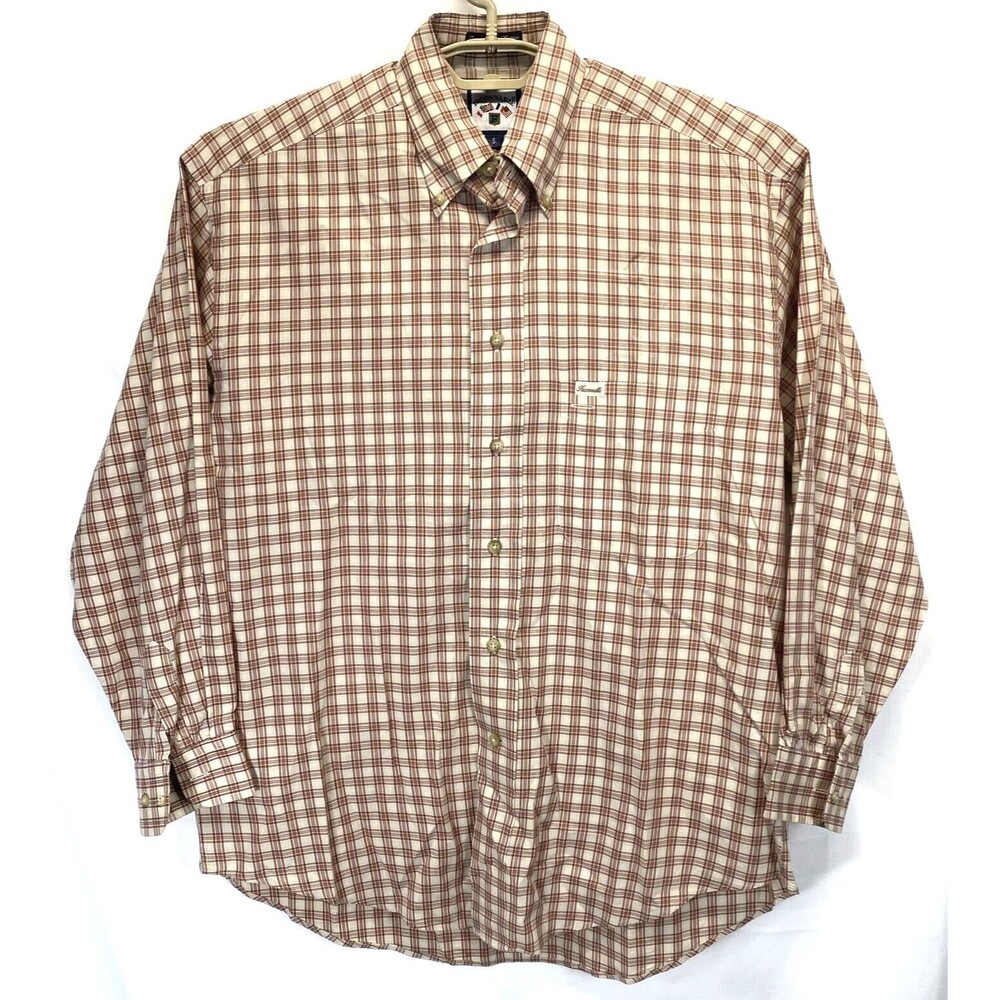 Faconnable Albert Goldstein Men's S 15-32.5 Long Sleeve Dress Shirt Check Plaid